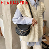 Crocodile Semicircle Saddle Bags Crossbody Handbags