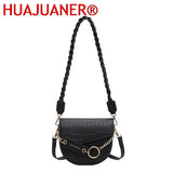 Crocodile Semicircle Saddle Bags Crossbody Handbags