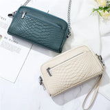 Crocodile Soft Leather Women Handbags Shoulder Bag Cell Phone Purse Small Crossb