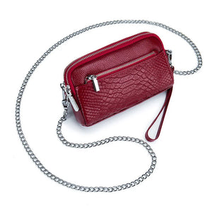 Crocodile Soft Leather Women Handbags Shoulder Bag Cell Phone Purse Small Crossb