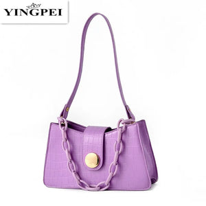 Crocodile Shoulder Bag High Purple