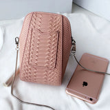 Crocodile Pattern Leather Women Mini Phone Bag Chain Small Shoulder Bag