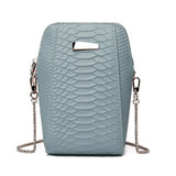 Crocodile Pattern Leather Women Mini Phone Bag Chain Small Shoulder Bag