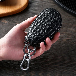 Crocodile pattern Men Car keys keychain PU Leather Casual Key holder