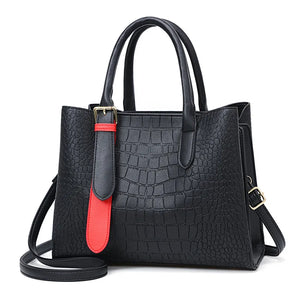Crocodile Pattern Pu Leather Bag Large Women Leather Handbags