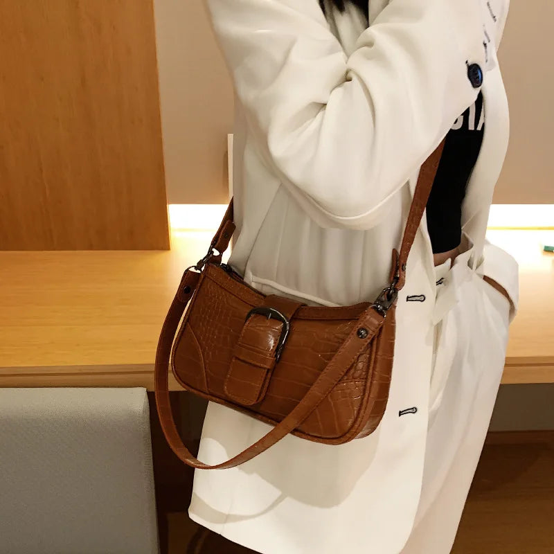 Crocodile Pattern Mini Shoulder Bag for Women