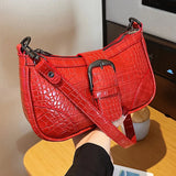 Crocodile Pattern Mini Shoulder Bag for Women