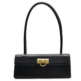 Crocodile Pattern Square Tote Shoulder Bag Vintage PU Leather Handbag