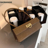 Crocodile Pattern Square Tote Armpit Bag PU Leather Women's Handbag