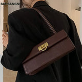 Crocodile Pattern Square Tote Armpit Bag PU Leather Women's Handbag