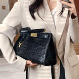 Crocodile Pattern Square Tote Bag Women's Handbag