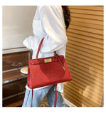 Crocodile Pattern Square Tote Bag Women's Handbag