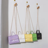 Crocodile Pattern Women Bag Shoulder Bag Wave Chain Portable Small Square Bag