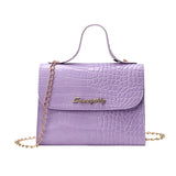 Crocodile Pattern Women Bag Shoulder Bag Wave Chain Portable Small Square Bag