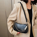 Crocodile Pattern Women Chain Shoulder Bag Small Leather Handbags