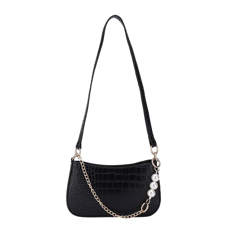 Crocodile Pattern Women Chain Shoulder Bag Small Leather Handbags