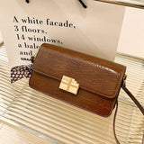 Crocodile pattern Women Small Square Bag Handbag Purse Shoulder Bag