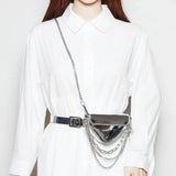 Crocodile Pattern Leather Triangle Bag Waist Pack Purse