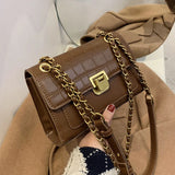 Crocodile Pattern Retro Bag Chain Messenger Bag