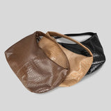 Crocodiles Women Underarm Crossbody Bag PU Leather Handbags Brown
