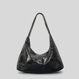 Crocodiles Women Underarm Crossbody Bag PU Leather Handbags Brown