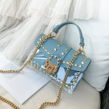 Cross Body Bags Transparent Purse Chains Rivet Women Handbags
