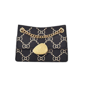 Red Brown Chain Cross Body Bag Women Shoulder Bag