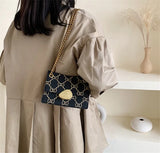 Red Brown Chain Cross Body Bag Women Shoulder Bag