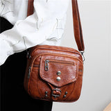Cross Body Shoulder Bag Women Handbags Pu Leather Purses Vintage Crossbodys Mess