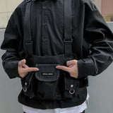 Punk Style Fanny Pack Chest Bag Men Streetwear Tactical Vest Bag