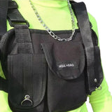 Punk Style Fanny Pack Chest Bag Men Streetwear Tactical Vest Bag