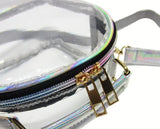 Clear PVC Cross Body Bag Large Capacity Zipper Waterproof Shoulder Bags
