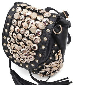 Korean-style Rivet Button Bucket Backpack for Women