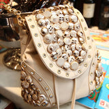 Korean-style Rivet Button Bucket Backpack for Women