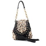 Korean-style Rivet Button Bucket Backpack for Women