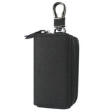 Cross Grain Leather Double Zipper Car Key Case