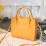 Crocodile Pattern Tote Bag Chain Shoulder Bag Purse PU Leather Handbag