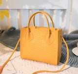 Crocodile Pattern Tote Bag Chain Shoulder Bag Purse PU Leather Handbag