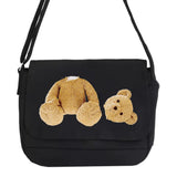 Canvas Crossbody Bag Women Shoulder Satchel Envelope Pouch Bear Pattern