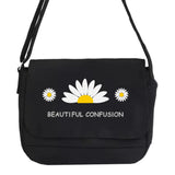Canvas Crossbody Bag Daisy Pattern Messenger Satchel