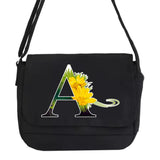 Canvas Crossbody Bag Youth School Envelope Pouch Flower Pattern