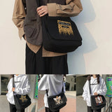 Leopard Pattern Canvas Crossbody Bag Women Shoulder Messenger School Satchel