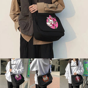 Canvas Shoulder Bag Youth Satchel Women Messenger School Envelope Mask Pattern