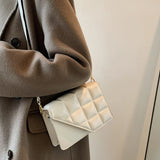 Crossbody Bag Leather Chain Flap Shoulder Messenger Female Casual Handbag