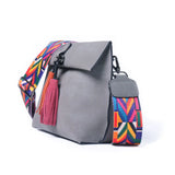 Crossbody Bag Tassel Women Messenger Bag with Colorful Strap Handbag