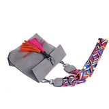 Crossbody Bag Tassel Women Messenger Bag with Colorful Strap Handbag