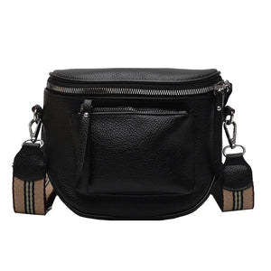 Women's Crossbody Bag PU Leather Soft Messenger Zipper Shoulder Strap