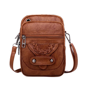 Retro Crossbody Bag Soft Leather Shoulder Messenger Bag