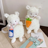 Plush Sheep Crossbody Bag for Women - Large Capacity Handbag