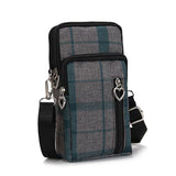 Crossbody Bag Unisex Three Zipper Messenger Purse Men Mobile Phone Wallet